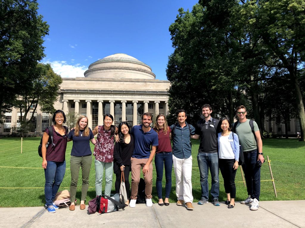 LGO '21 Group in front of MIT Dome, Julia Chen Graduation Graphic